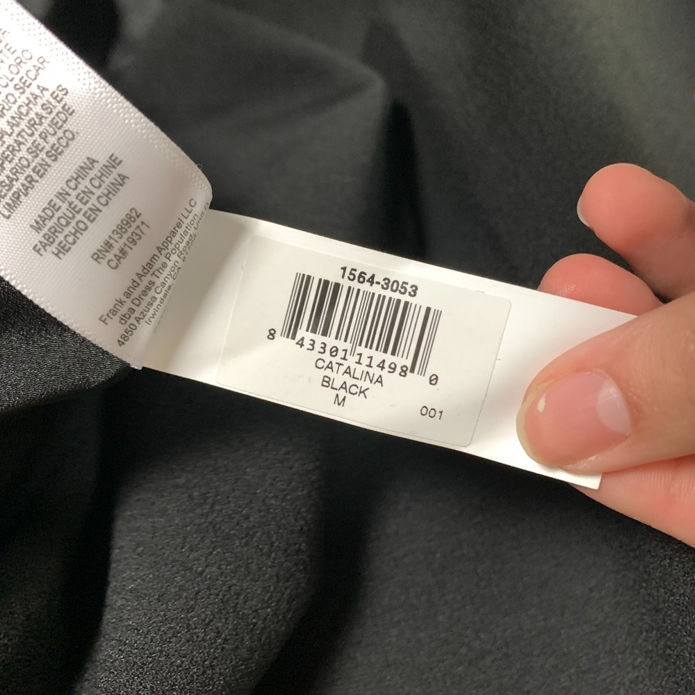 NWT Dress The Population Catalina Dress Size Medium Black Sleeveless Crepe $182 - Picture 9 of 13